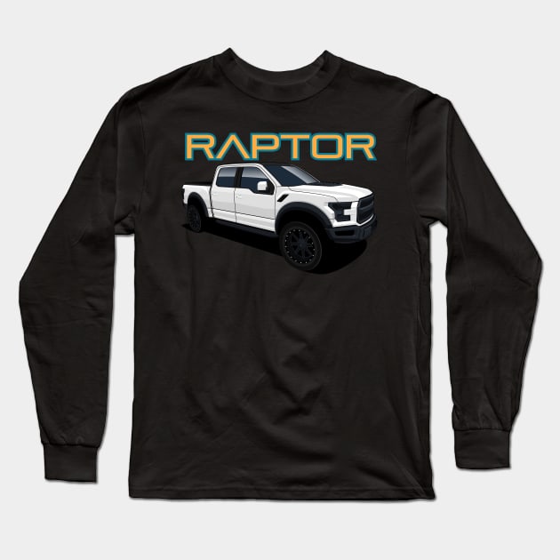 Raptor Truck American Cars Long Sleeve T-Shirt by masjestudio